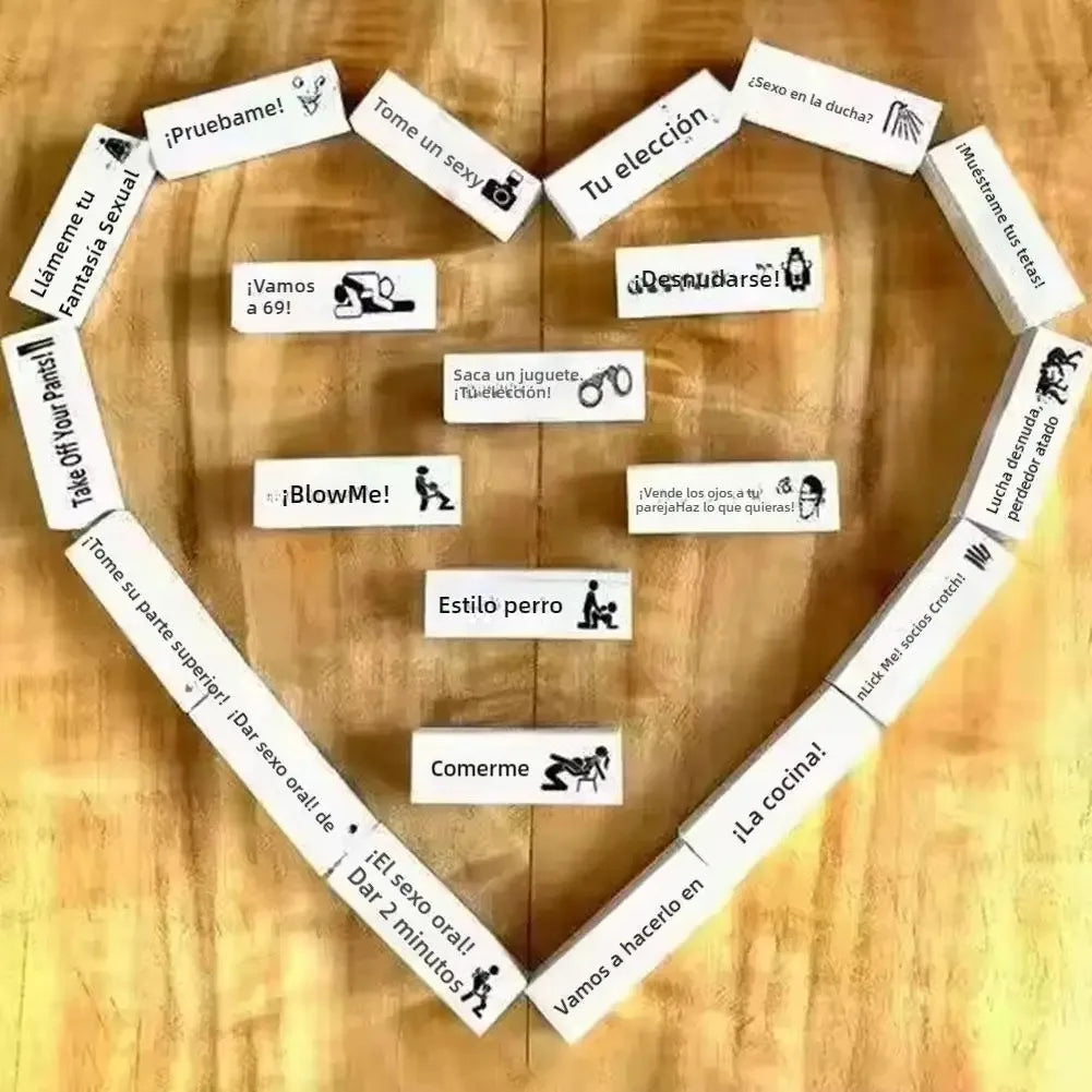 .. Jeux de blocs sexuels pour adultes avec 48 blocs en bois pour couples, blocs empilables amusants pour les idées, données d'anniversaire, dés de nuit pour lui et elle