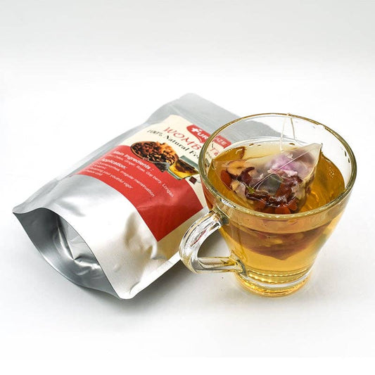 Thé de l'utérus - Dattes rouges, gingembre, rose, baie de Goji, longane